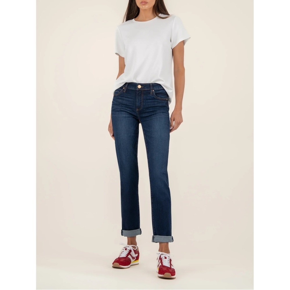 KUT from the Kloth Womens 12 Catherine Boyfriend Jeans Dark Wash